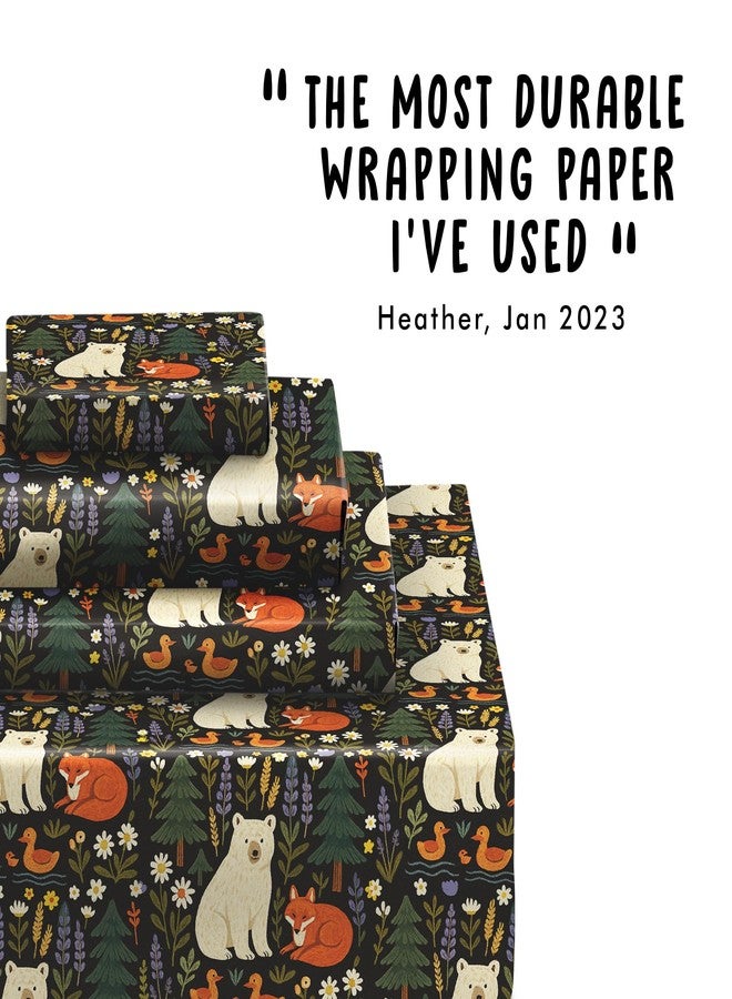 CENTRAL 23 Animals Wrapping Paper - 6 Sheets Gift Wrap - Woodland Bears Foxes Ducks Trees and Flowers - For Kids Boys Girls Birthday Christmas All Occasion - Comes with Tags - Image 2